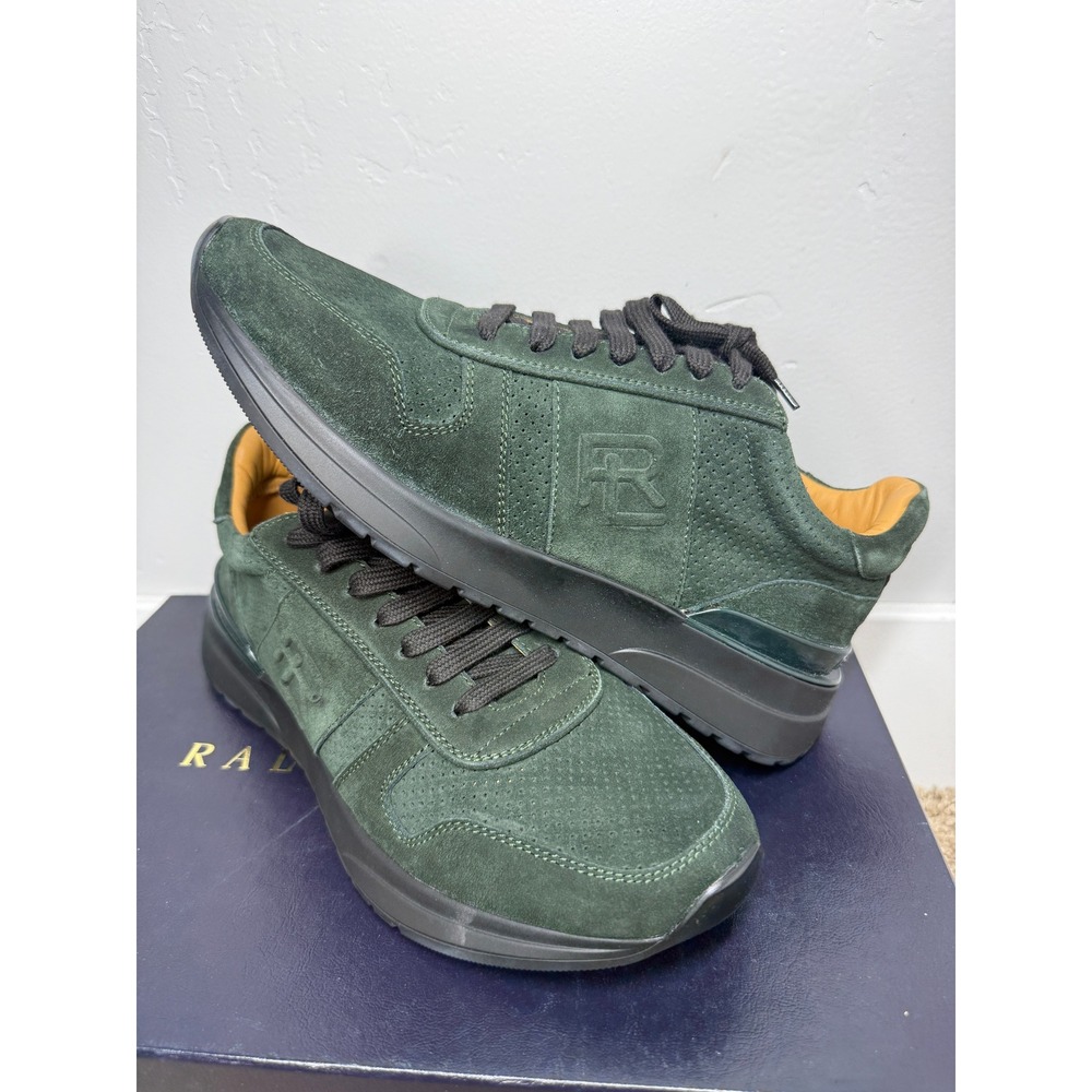 Ralph Lauren Purple Label Ethan II Green Calfskin Suede Sneakers Men 8D UK Italy - Picture 14 of 14